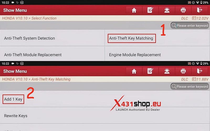 LAUNCH X431 IMMO Tool Adds New Keys to Honda Vehicle