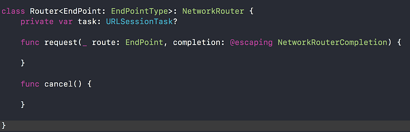 Router method stubs