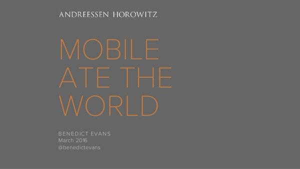 Presentation: Mobile is eating the world | #DataScience #IoT #RT