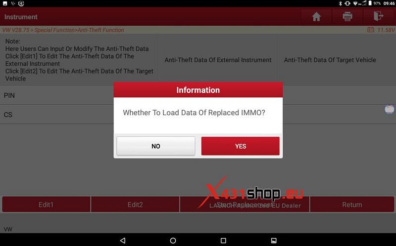 LAUNCH X431_Replacement of VW Audi 4th Generation instrument