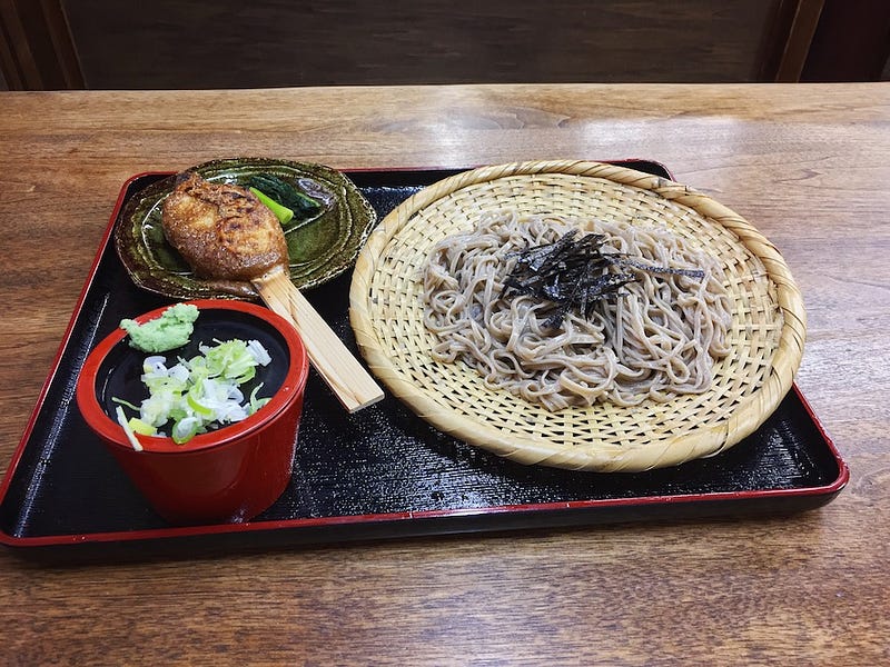 Gohei mochi and soba, local favorites in the Kiso Valley