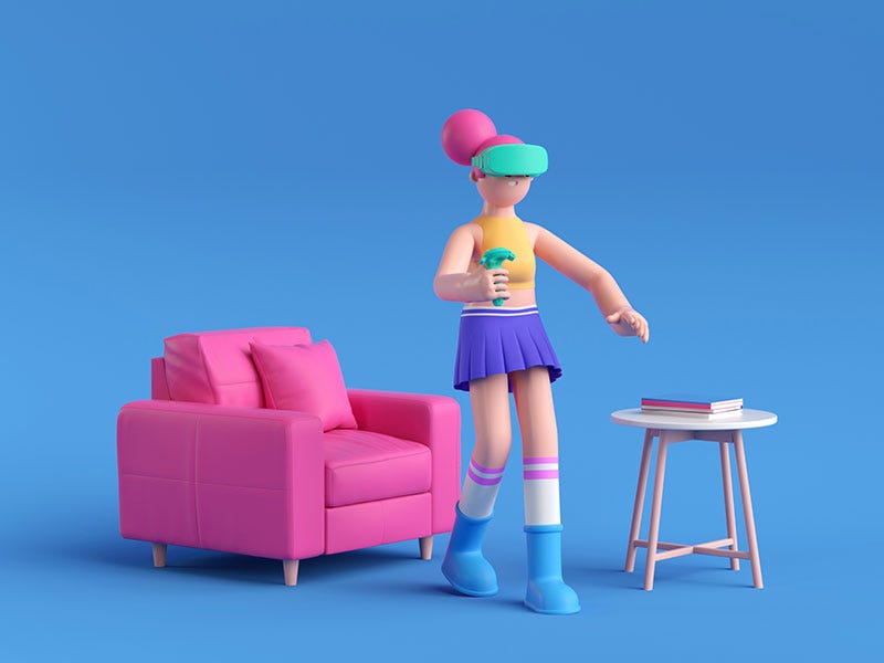 VR game 3D illustration by Boger for innn