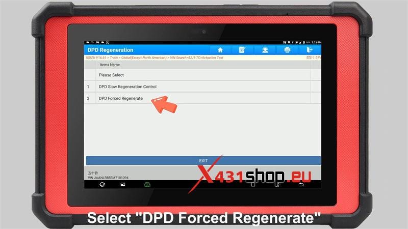 Launch X431 PAD V Elite ISUZU DPF Regeneration Guide