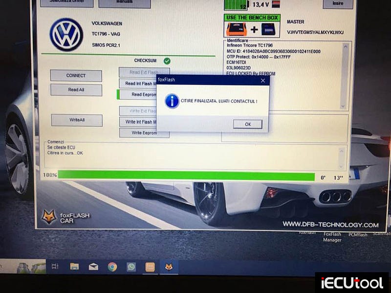 FoxFlash Unlock VW Polo 2013 PCR2.1 on Bench