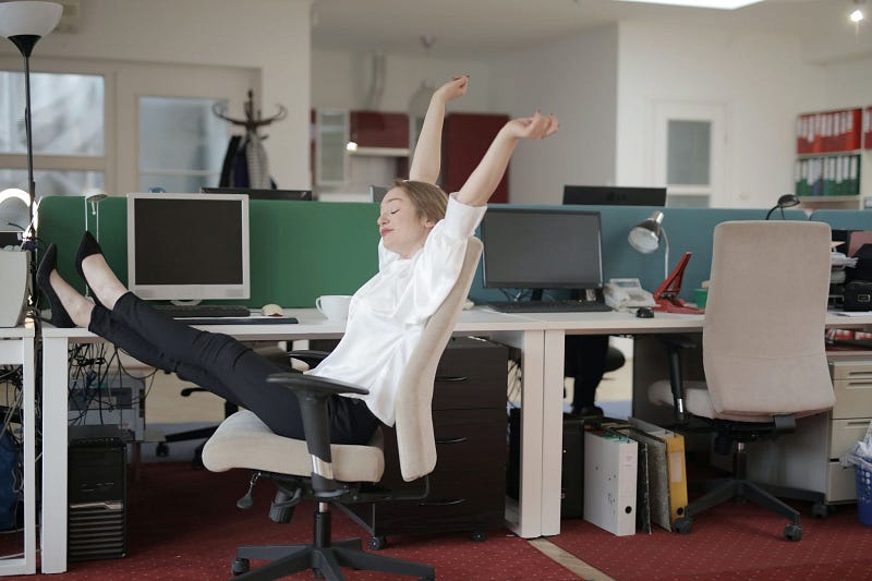 employee celebrates being productive at work flexible schedule
