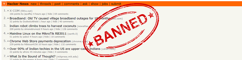A screenshot of HackerNews and my mediocre photoshop skills