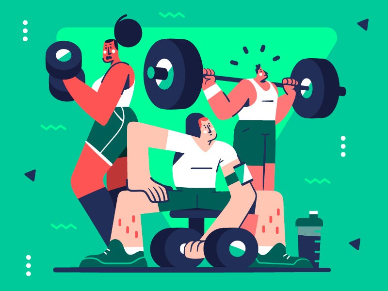 Gym time illustration by Gaspart in iconscout design inspiration blog