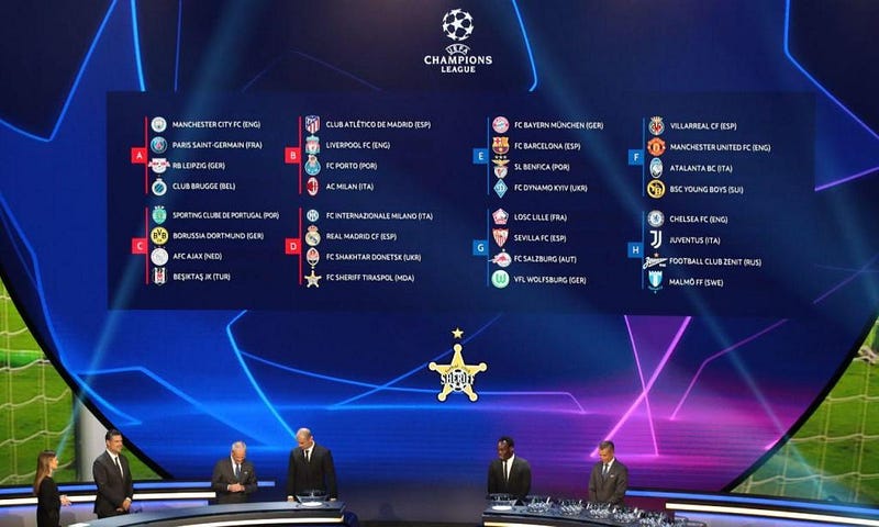 A fase de grupos da Champions League. 