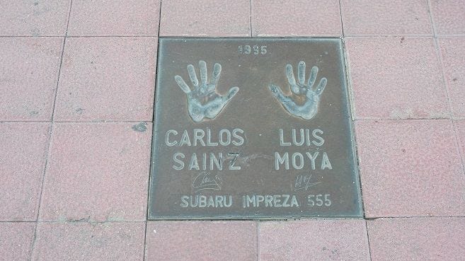 Promenade of Rally Costa Brava winners. Similar to Hollywood’s walk of fame.