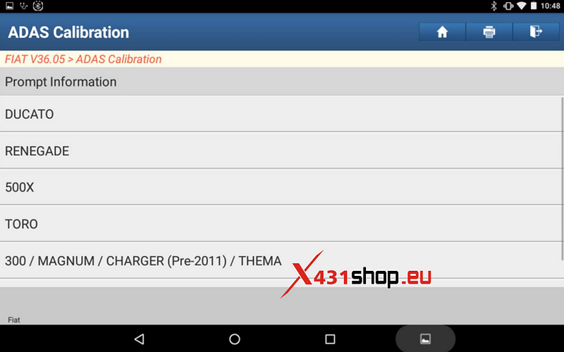 LAUNCH-X431_Fiat ADAS Front Camera Calibration Guide