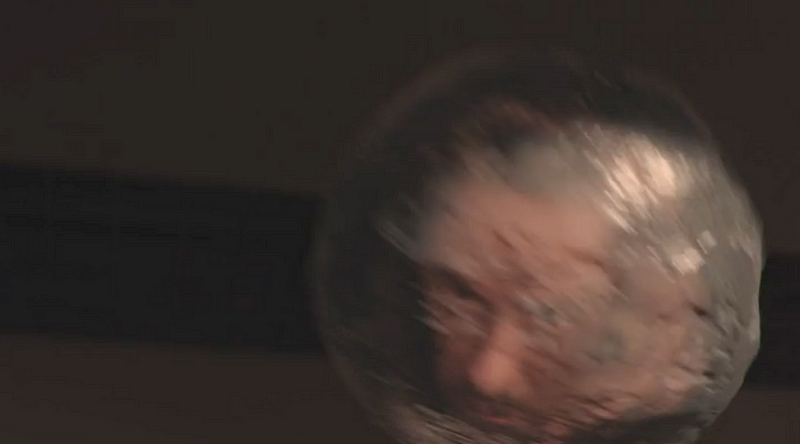 Bobs face inside a black ball in Twin Peaks