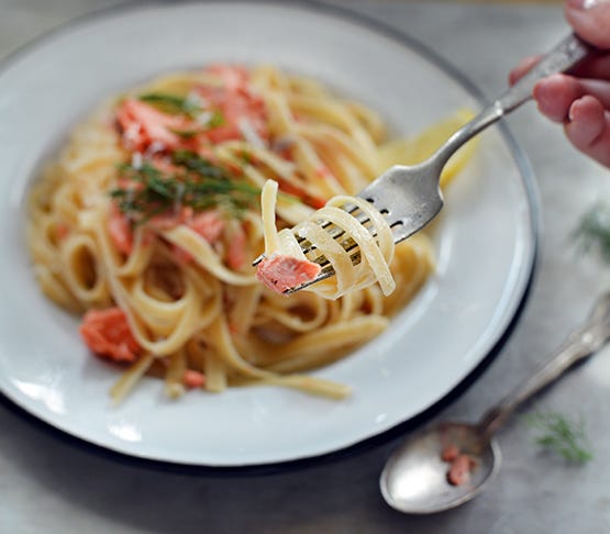 Salmon + Fettuccini in 20 - Global Dish - Stephanie Arsenault