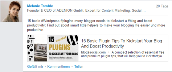 LinkedIn Post in your timeline