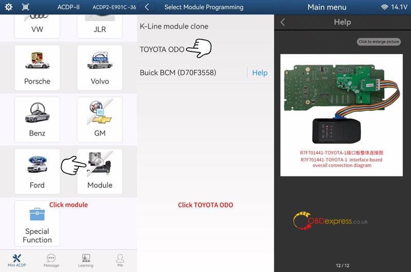 Yanhua ACDP Toyota R7F701441 Semi-LCD Mileage Correction