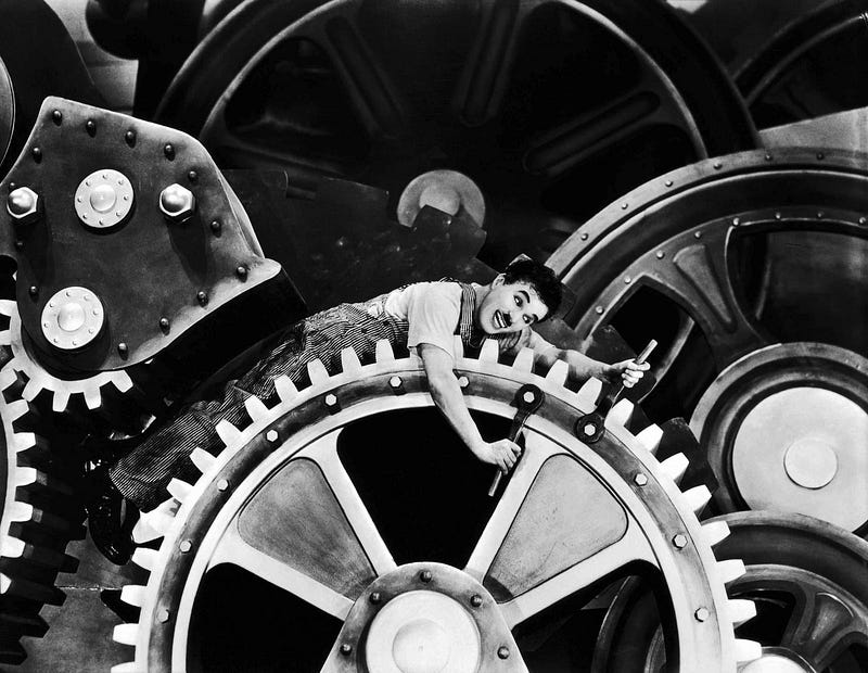Tempos Modernos, Charles Chaplin, 1936