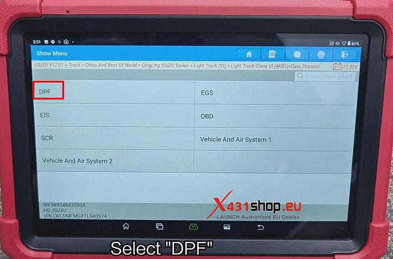 LAUNCH X431 Tool: Read Data Stream & DTCs on Isuzu Light Truck