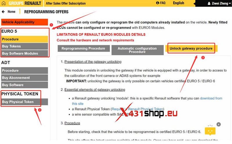 How to activate Renault SGW without using the LAUNCH-X431 store