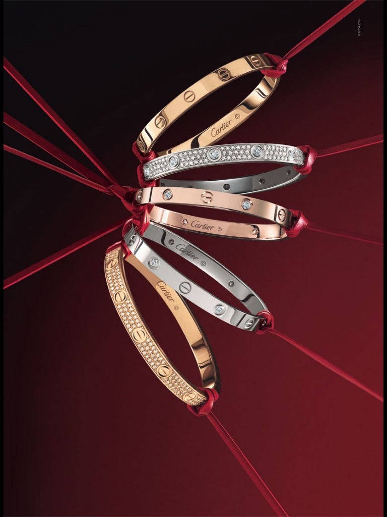 Imitation luxury bracelet designs used as prototypes to visualize premium jewelry aesthetics, metal finishes, and stone settings before final high-end jewelry production.