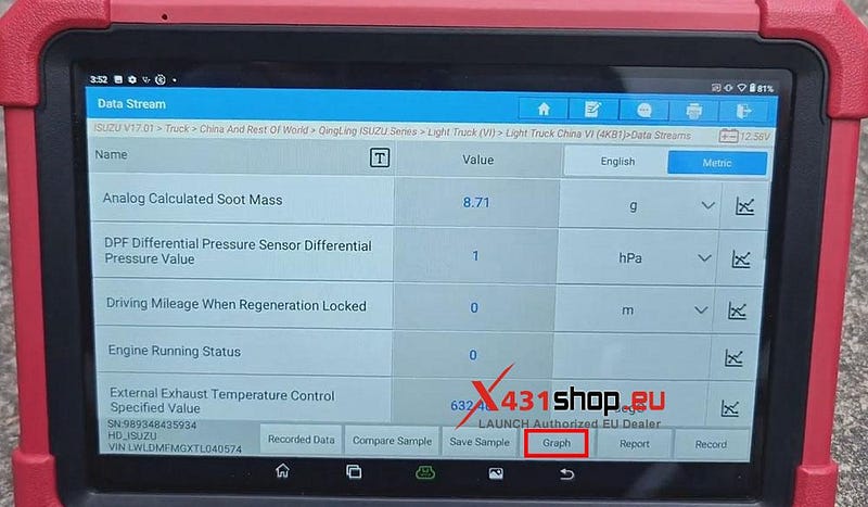 LAUNCH X431 Tool: Read Data Stream & DTCs on Isuzu Light Truck