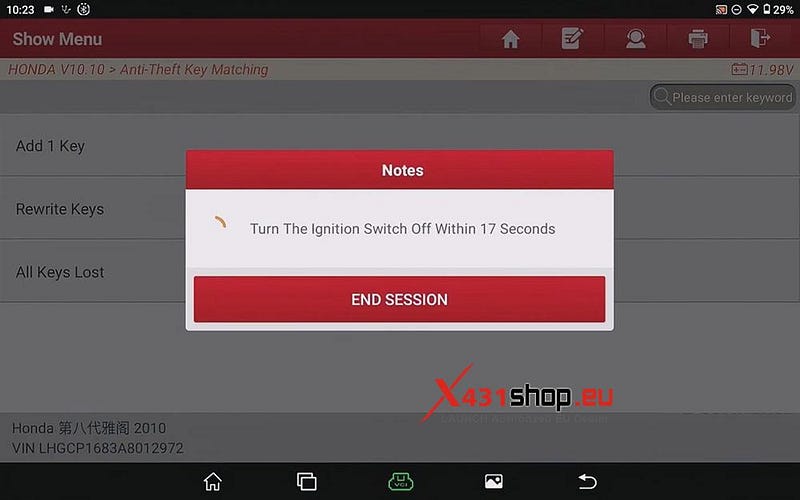 LAUNCH X431 IMMO Tool Adds New Keys to Honda Vehicle
