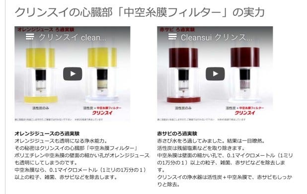 おいしい水道水が飲める___家庭用浄水器の三菱レイヨン・クリンスイ通販サイト