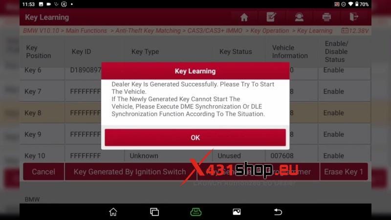 LAUNCH X431 IMMO Elite Guide_Adding a New BMW CAS3 Key