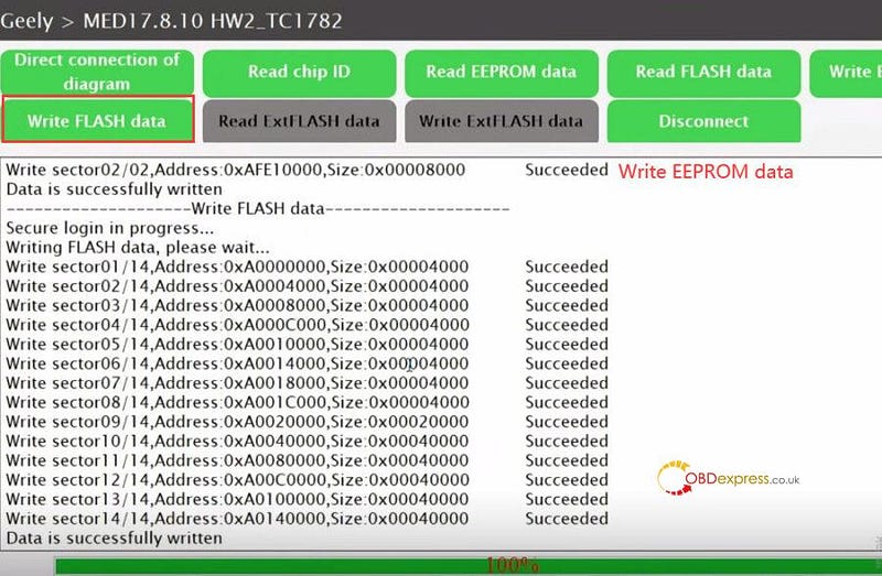 LAUNCH-X431 ECU Programmer Clone Geely Bosch MED17.8.10 on Bench