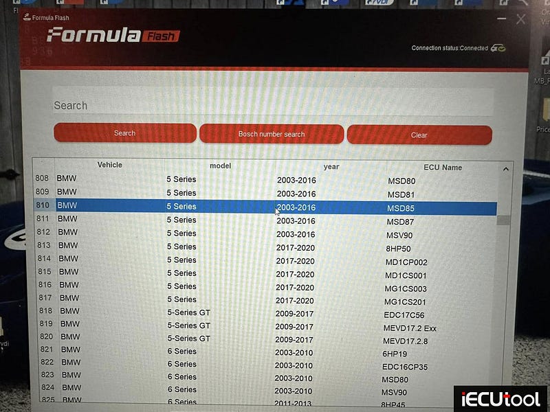 ForumaFlash Read BMW 5 Series MSD85 ISN from DME