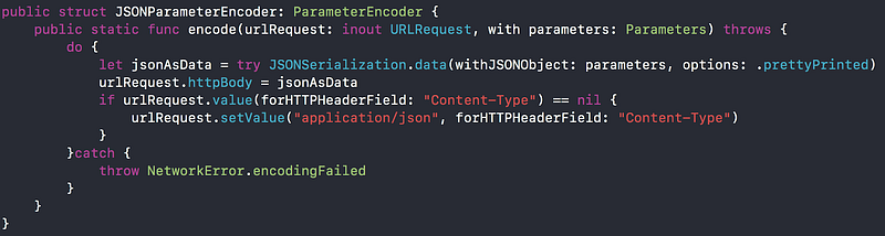 JSONParameterEncoder code