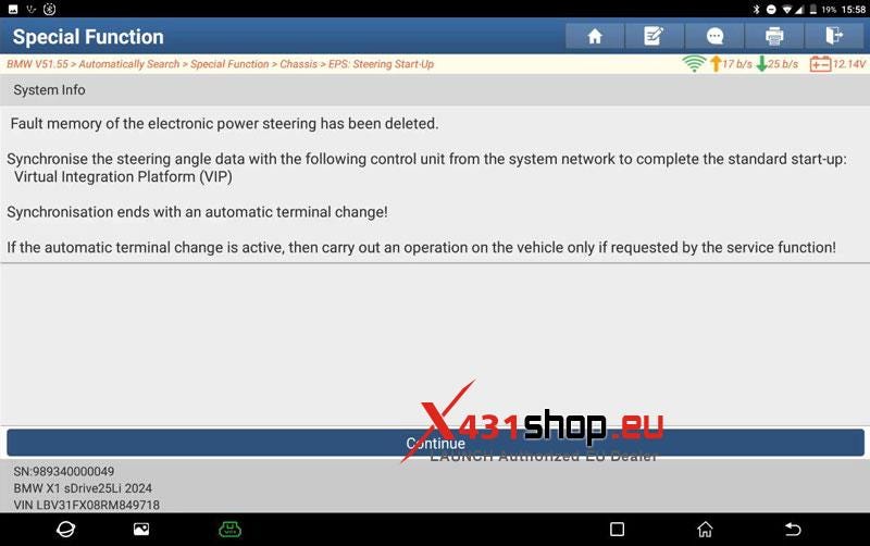 LAUNCH X431 PAD V Perform 2024 BMW U12  EPS Start-Up