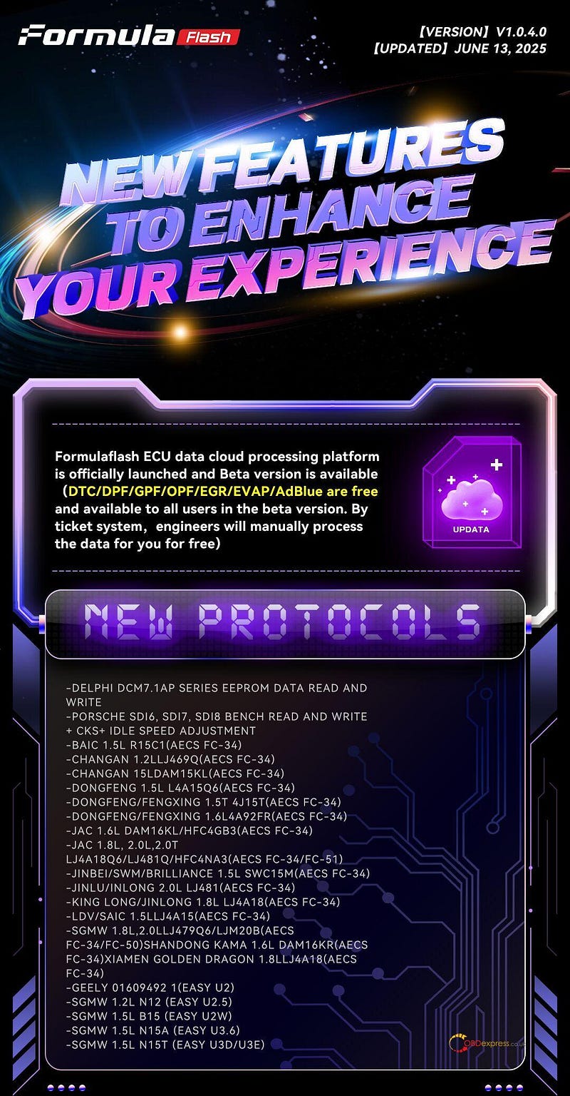 Formulaflash Update_ECU data cloud processing platform
