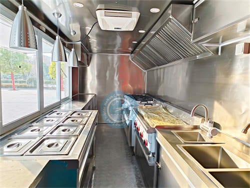 mobile food kitchen trailer inner view