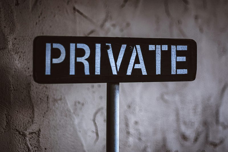 Private sign.
