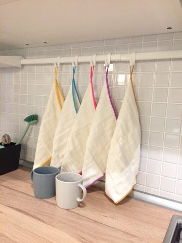 bamboo dishcloths / unpaper towels with hanging loops
