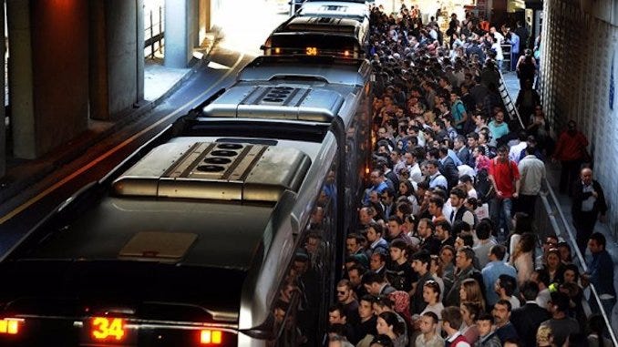 crowded subway