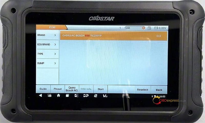 How to Read Write Cadillac E68 ECM with OBDSTAR DC706