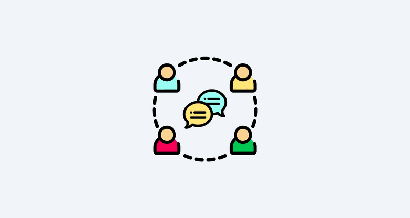 Illustration of a focus group, a method used for qualitative UX research.