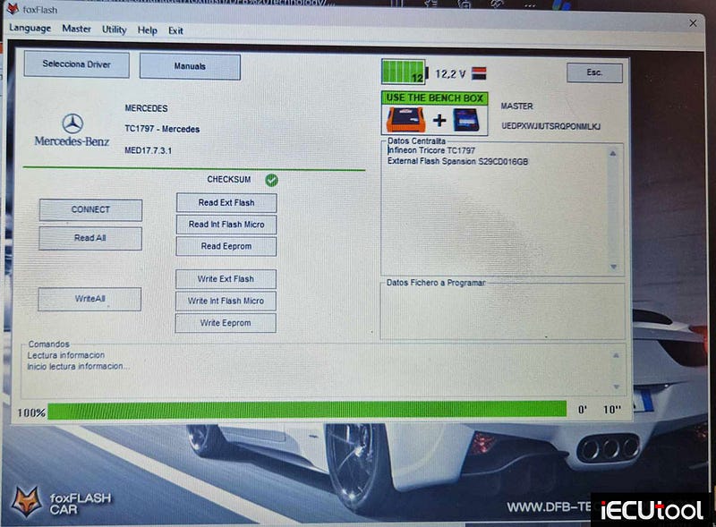 Read Benz MED17.7.3.1 ECU with Foxflash or OBDSTAR DC706