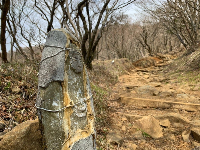 A Buddhist statue on the way to the top of Kanagawa Prefecture’s Mt. Oyama