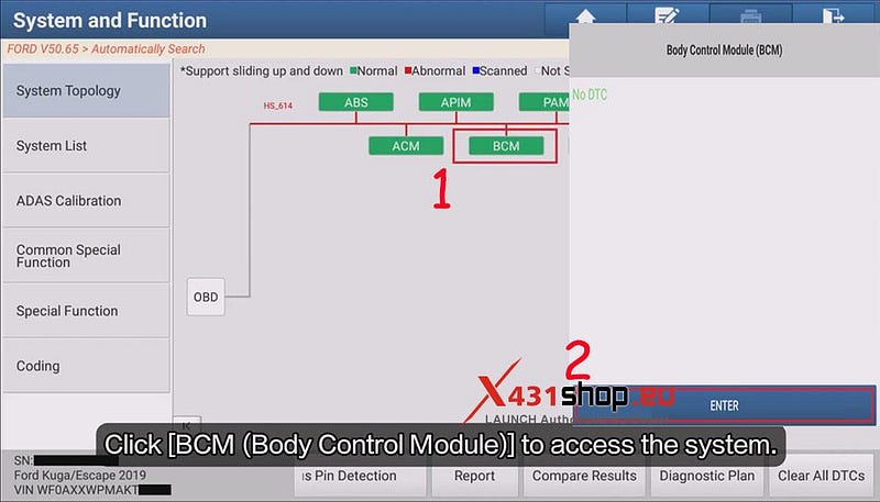 LAUNCH X431 PAD Clears Ford Kuga Body Crash Data