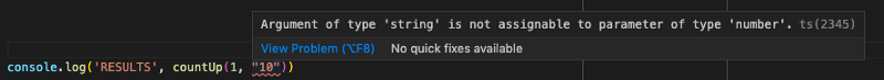 VS code type warning