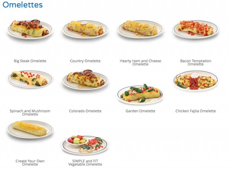 Omelettes do IHOP