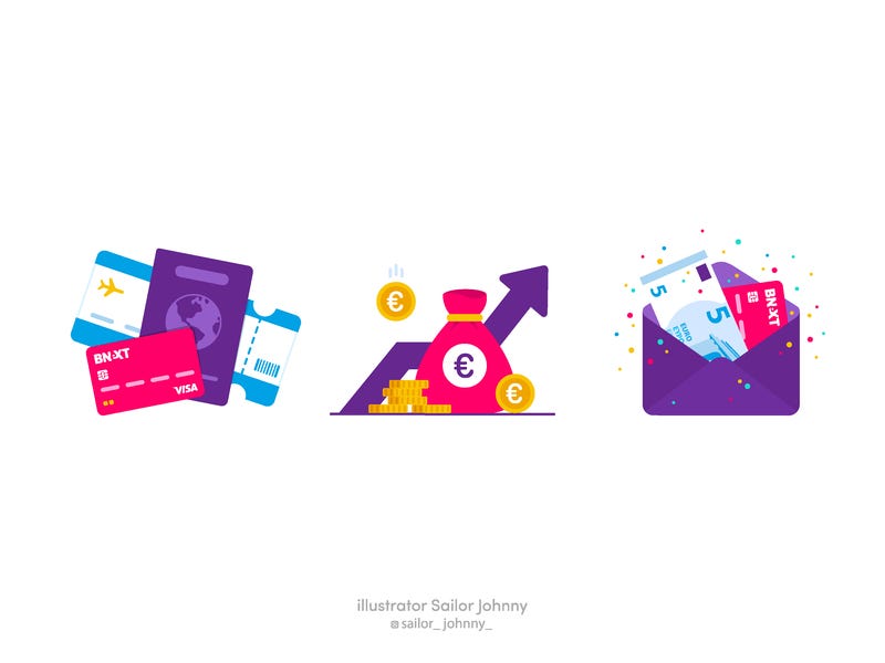 Badges for app Bnext by Sailor Johnny