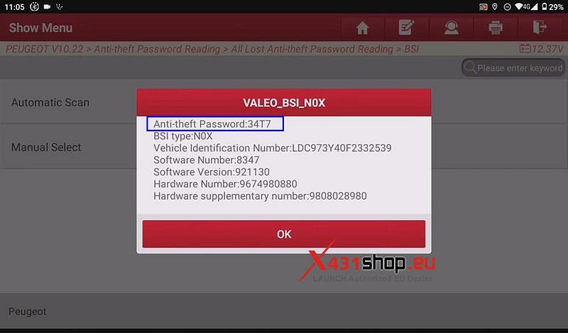 LAUNCH X431 IMMO PLUS_プジョー3008用キーマッチング