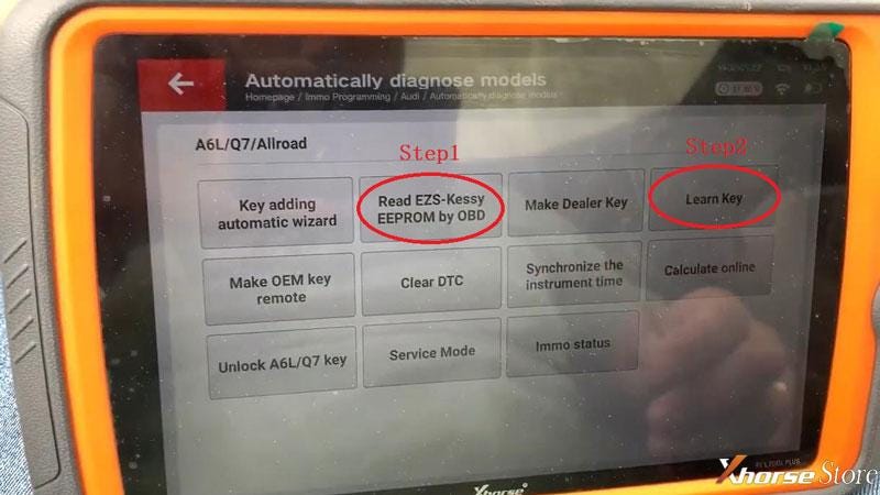 Xhorse VVDI Key Tool Plus use case: adds key for Audi Q7