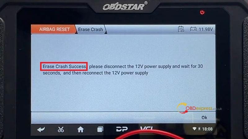 OBDSTAR P50 Reset JMC R7F701009 Airbag on Bench