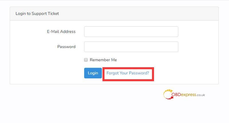 PCMTunerソフトウェアアカウントのパスワードをリセット