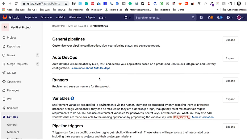 GitLab interface