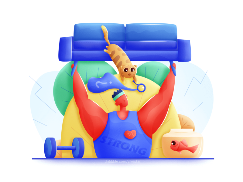 Fitness coach illustration by VikesTan for design inspiration