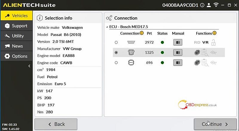 VW MED17.5 ECU Read and Write by Alientech Kess V3 on Bench
